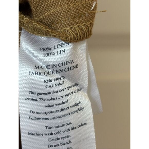 NWOT Faherty | Linen Laguna Sleeveless Midi Shirt Dress in Dull Gold, XXS $178 - Picture 10 of 10